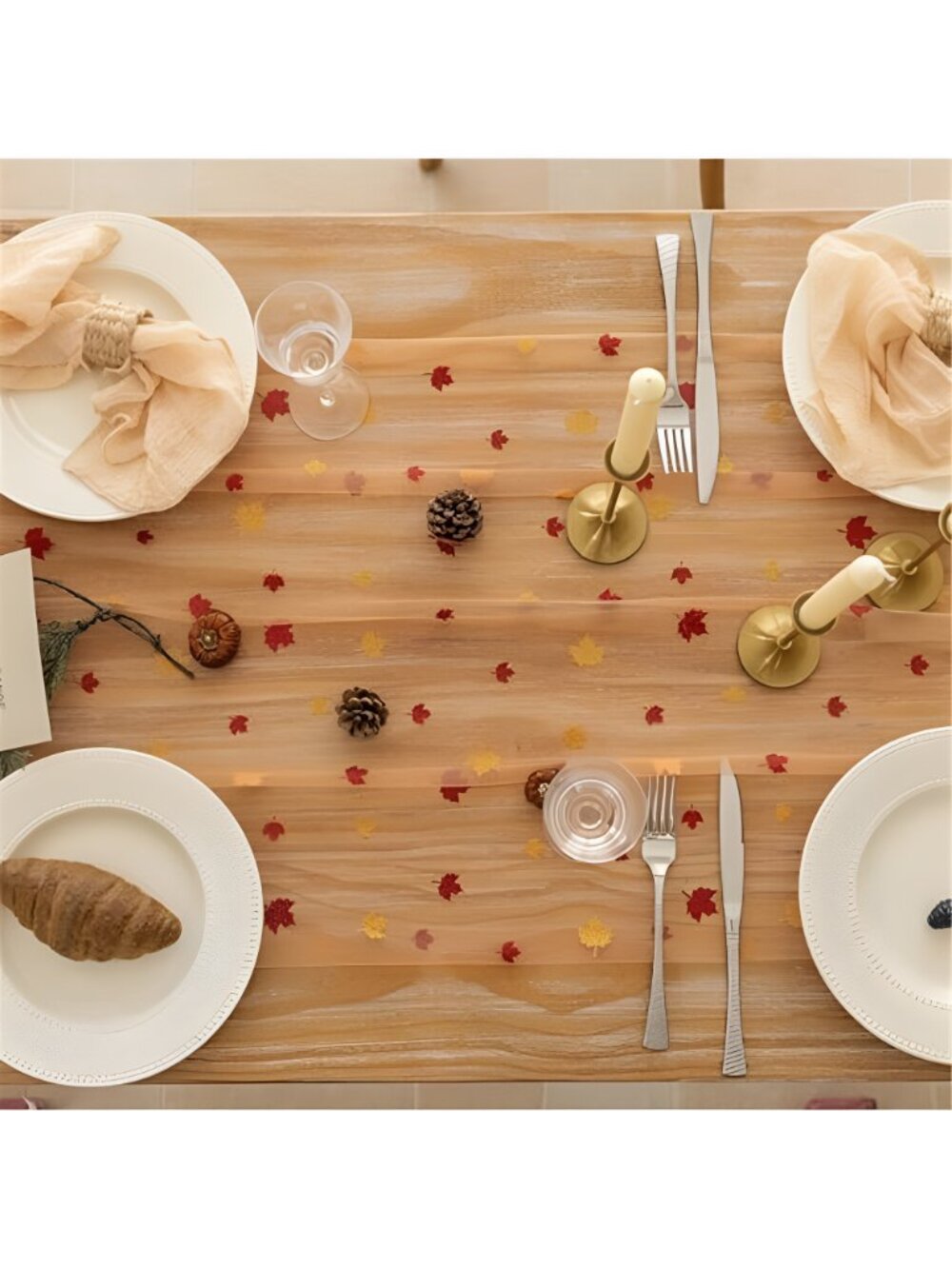Fall Maple Leaves Table Runner 120 Inch - Picture 4 of 6
